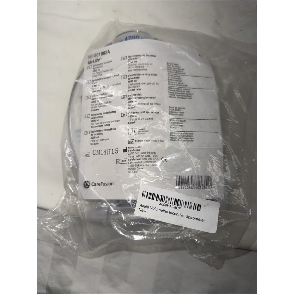 AirLife Volumetric Incentive Spirometer with One-Way Valve 4000 mL, 1 Count